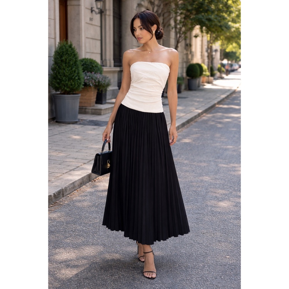 Commense Sleeveless Pleated Long Dress size S